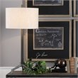 Uttermost Ivor Steel and Fabric Table Lamp in Gray and Light Beige
