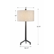 Uttermost Ivor Steel and Fabric Table Lamp in Gray and Light Beige