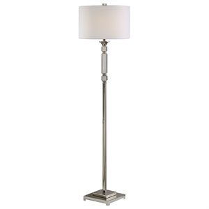 uttermost volusia floor lamp in nickel and white