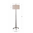 Uttermost Ivor Contemporary Cast Iron Floor Lamp in Silver and Light Beige