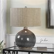 Uttermost Vardenis Steel and Ceramic Table Lamp in Charcoal and Brown