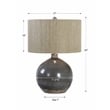 Uttermost Vardenis Steel and Ceramic Table Lamp in Charcoal and Brown