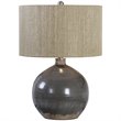 Uttermost Vardenis Steel and Ceramic Table Lamp in Charcoal and Brown