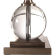 Uttermost Crista Steel Crystal and Fabric Table Lamp in Nickel and White