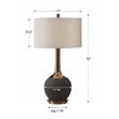Uttermost Arnav Steel and Ceramic Table Lamp in Textured Black and Light Gray