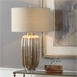 Uttermost Gistova Steel Ceramic and Crystal Table Lamp in Ivory and Rust Brown