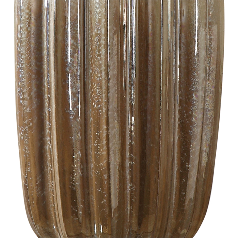 Uttermost Gistova Steel Ceramic and Crystal Table Lamp in Ivory and Rust Brown