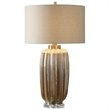 Uttermost Gistova Steel Ceramic and Crystal Table Lamp in Ivory and Rust Brown
