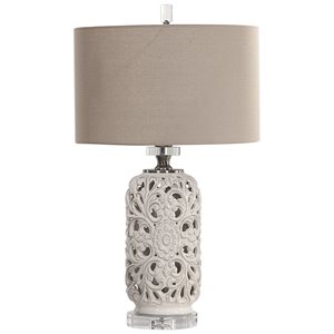 uttermost dahlina table lamp in white and light gray