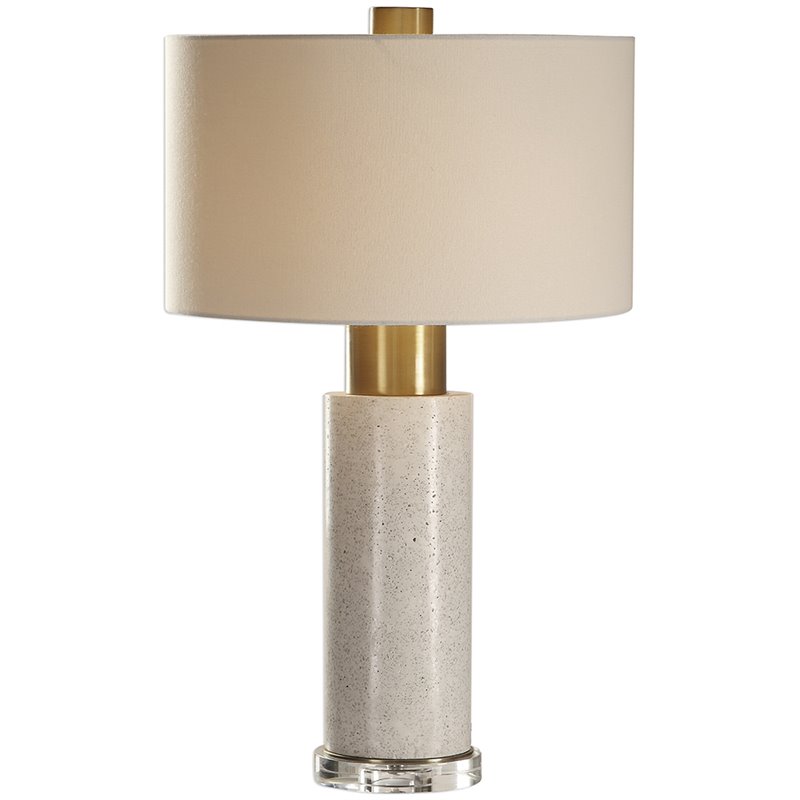 Uttermost Vaeshon Concrete Crystal and Iron Table Lamp in Bleach Wash and White