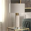 Uttermost Vaeshon Concrete Crystal and Iron Table Lamp in Bleach Wash and White
