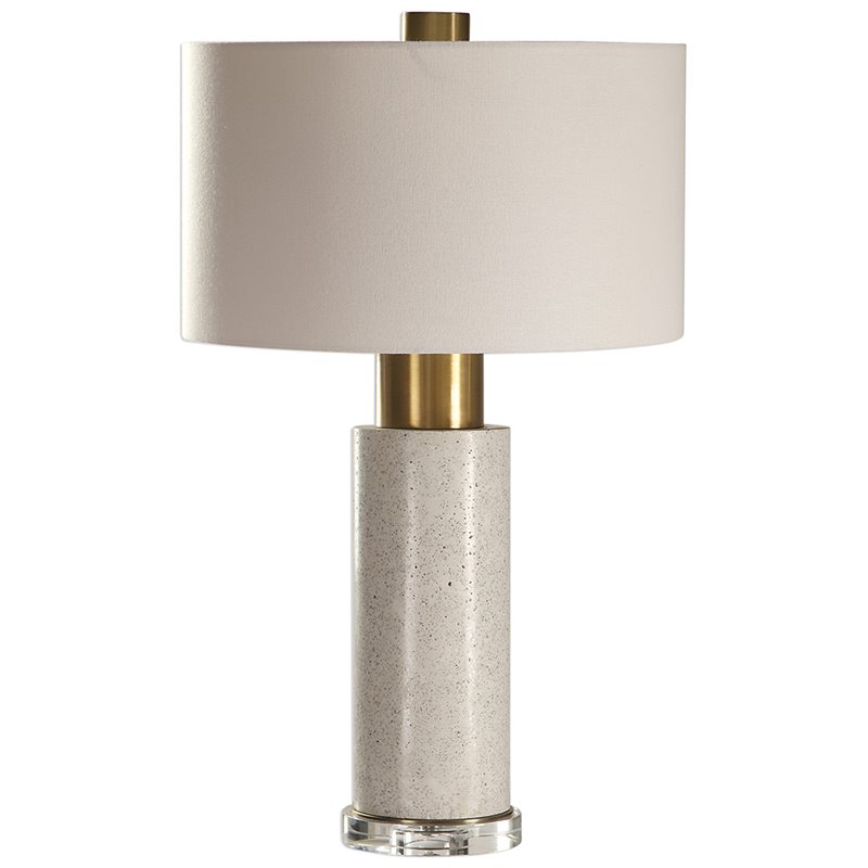 Uttermost Vaeshon Concrete Crystal and Iron Table Lamp in Bleach Wash and White