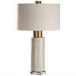 Uttermost Vaeshon Concrete Crystal and Iron Table Lamp in Bleach Wash and White