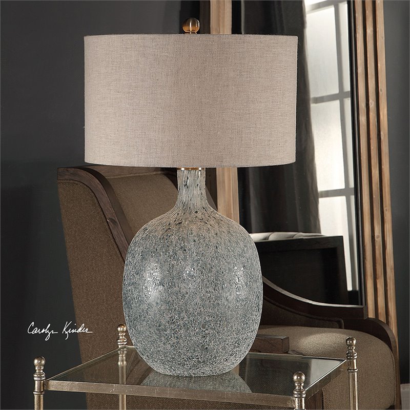 Uttermost Oceaonna Glass Fabric and Iron Table Lamp in Blue and Green