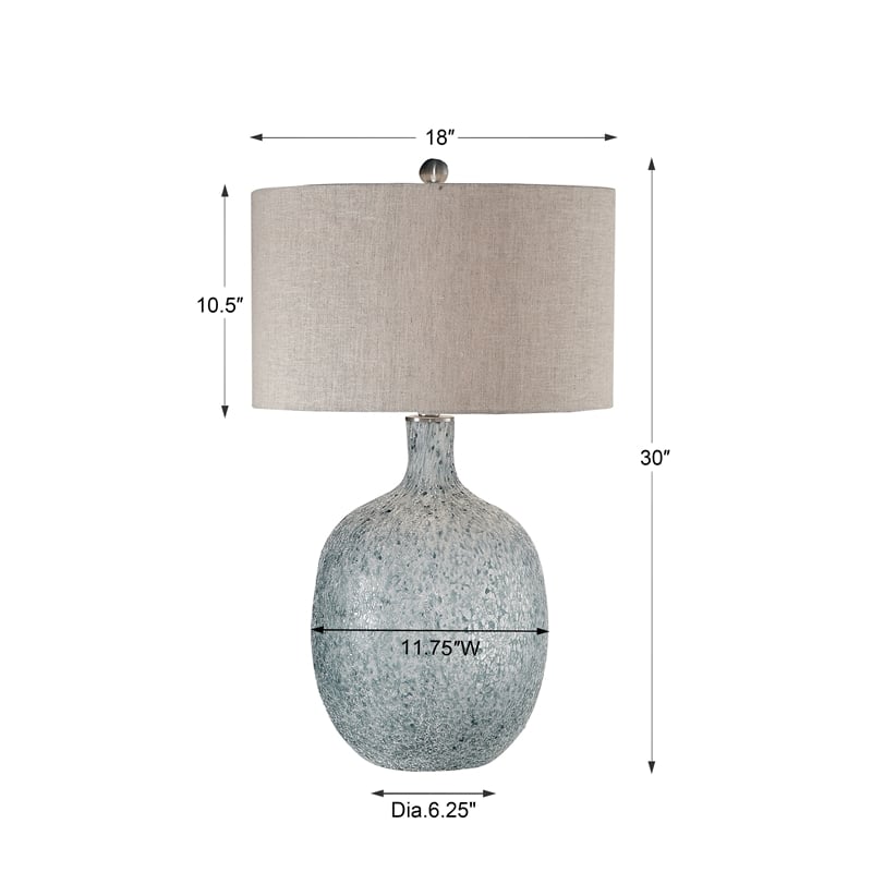 Uttermost Oceaonna Glass Fabric and Iron Table Lamp in Blue and Green
