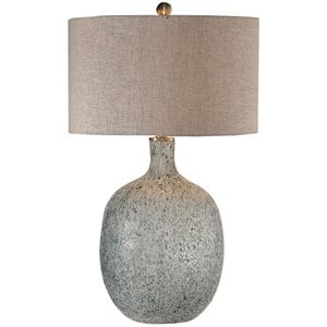 uttermost oceaonna glass fabric and iron table lamp in blue and green