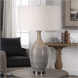 Uttermost Dinah Ceramic and Iron Table Lamp in Textured Gray and Beige