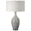 Uttermost Dinah Ceramic and Iron Table Lamp in Textured Gray and Beige