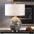 Uttermost Tamula Ceramic and Iron Table Lamp in Blue Gray/Nickel/Beige