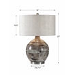 Uttermost Tamula Ceramic and Iron Table Lamp in Blue Gray/Nickel/Beige