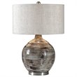 Uttermost Tamula Ceramic and Iron Table Lamp in Blue Gray/Nickel/Beige