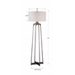 Uttermost Adrian Steel and Fabric Floor Lamp in Aged Gunmetal and White
