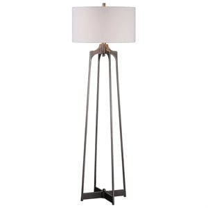 uttermost adrian floor lamp in aged gunmetal and white