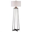 Uttermost Adrian Steel and Fabric Floor Lamp in Aged Gunmetal and White
