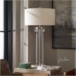 Uttermost Monette Steel Crystal Table Lamp in Brushed Nickel and Off White