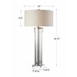 Uttermost Monette Steel Crystal Table Lamp in Brushed Nickel and Off White