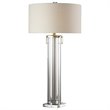 Uttermost Monette Steel Crystal Table Lamp in Brushed Nickel and Off White
