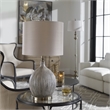 Uttermost Hedera Ceramic Metal Fabric Table Lamp in Textured Ivory/Light Beige