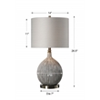 Uttermost Hedera Ceramic Metal Fabric Table Lamp in Textured Ivory/Light Beige