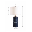 Uttermost Thalia Metal Ceramic and Fabric Table Lamp in Royal Blue and White