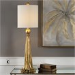 Uttermost Paravani Resin Steel and Fabric Table Lamp in Gold and White