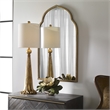Uttermost Paravani Resin Steel and Fabric Table Lamp in Gold and White