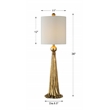Uttermost Paravani Resin Steel and Fabric Table Lamp in Gold and White