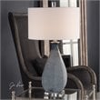 Uttermost Atlantica Steel Crystal and Glass Table Lamp in Ocean Blue and White