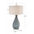 Uttermost Atlantica Steel Crystal and Glass Table Lamp in Ocean Blue and White