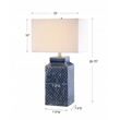 Uttermost Pero Ceramic and Iron Table Lamp in Sapphire Blue and Nickel
