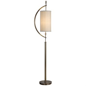 uttermost balaour floor lamp in antique brass and light beige