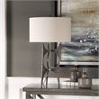 Uttermost Goldia Metal and Fabric Table Lamp in Antique Bronze and White
