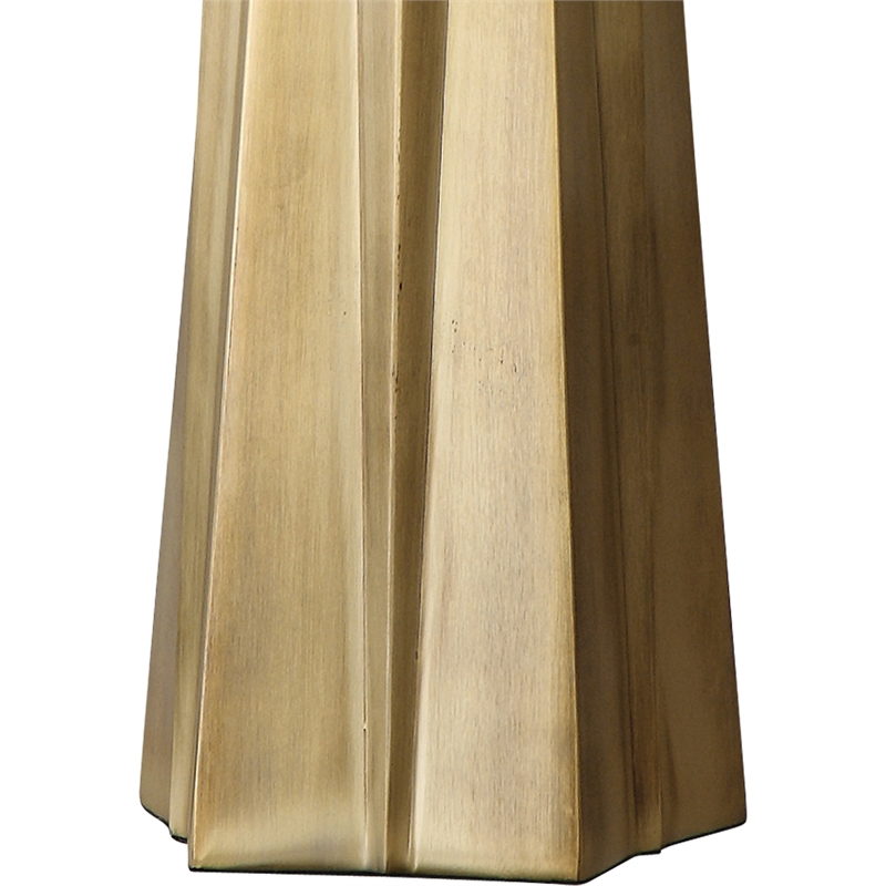 Uttermost Maris Contemporary Steel Table Lamp in Brass and Light Beige