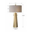 Uttermost Maris Contemporary Steel Table Lamp in Brass and Light Beige