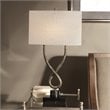 Uttermost Talema Steel and Marble Table Lamp in Aged Silver and Light Beige
