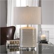 Uttermost Modica Ceramic and Crystal Table Lamp in Taupe and Beige
