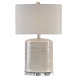 Uttermost Modica Ceramic and Crystal Table Lamp in Taupe and Beige