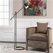 Uttermost Chisum Contemporary Steel Floor Lamp in Dark Bronze and Brass