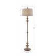Uttermost Vetralla Steel Resin and Fabric Floor Lamp in Silver and Bronze