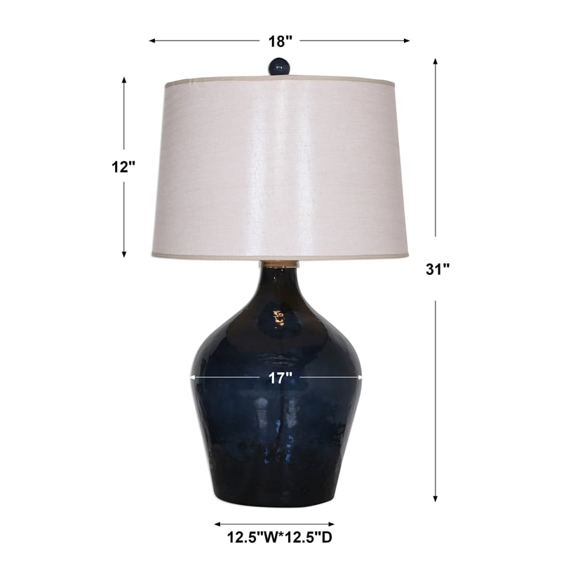 Uttermost Lamone Coastal Aluminum Table Lamp in Blue and Brown